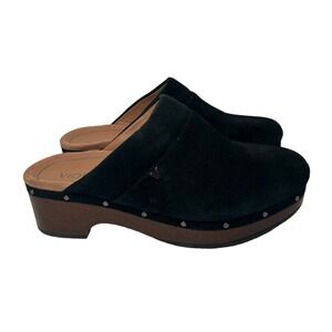 Vionic Kacie Womens Black Suede Slip On Clogs Comfort Shoes Size 39 Euro 8 US